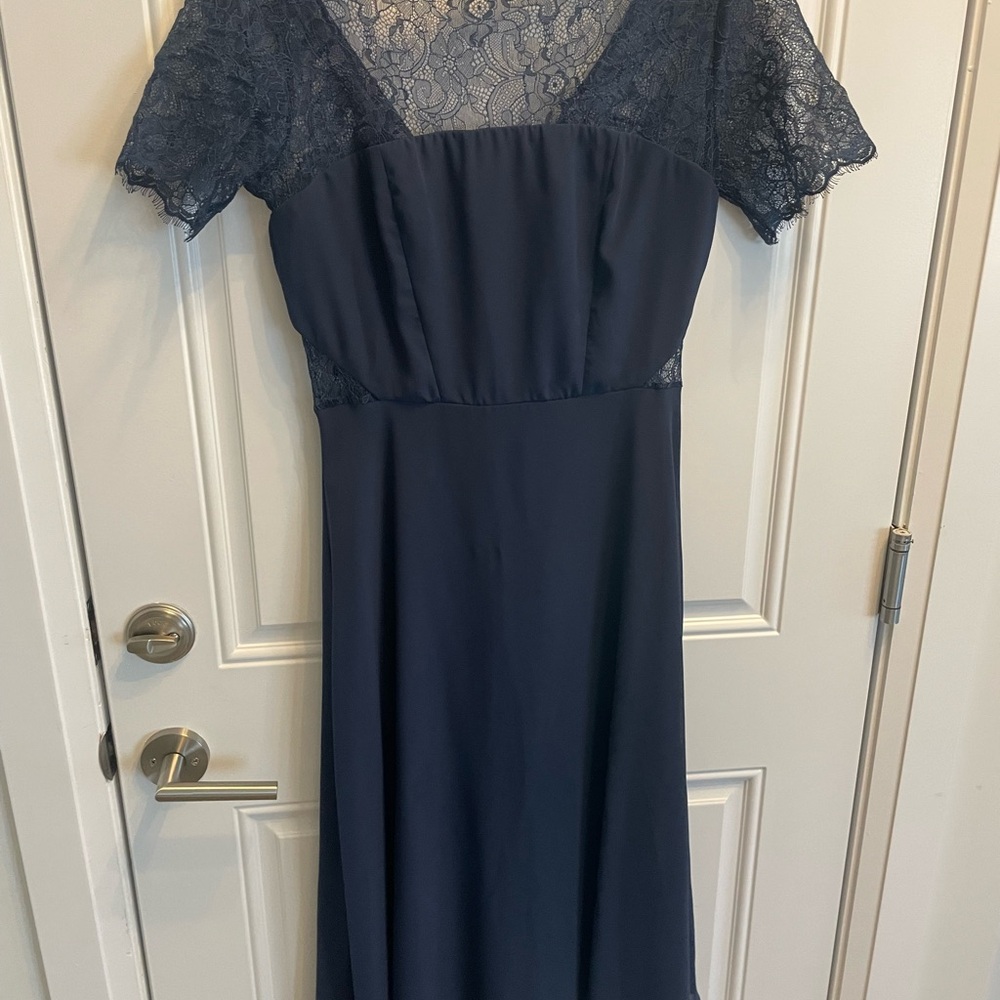 ASOS Navy A-Line Dress with Lace